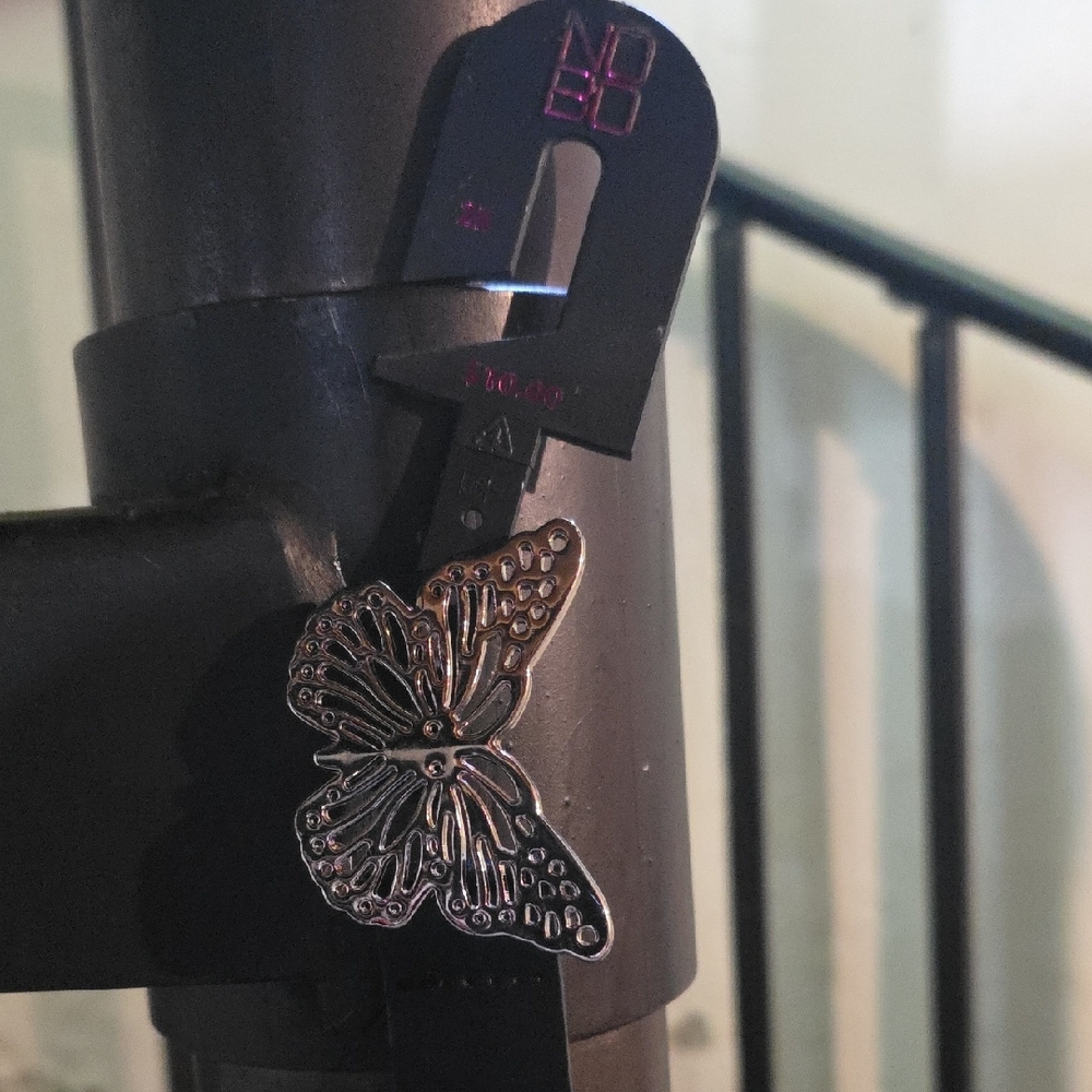 No Boundaries Black Belt with Silver Butterfly Accent